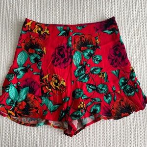 MINKPINK Red Flowy Shorts